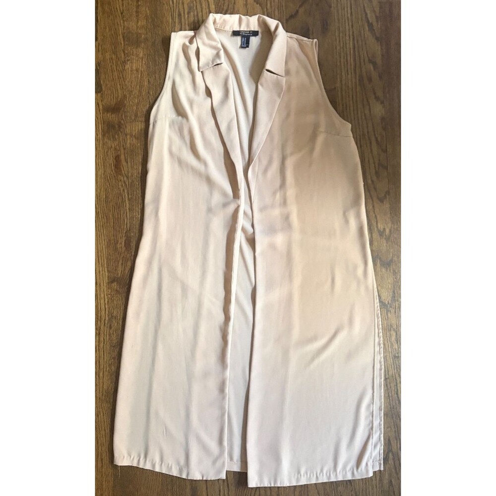 NWOT Forever 21 Contemporary Long Cardigan Sleeve Vest Open Front Size Medium